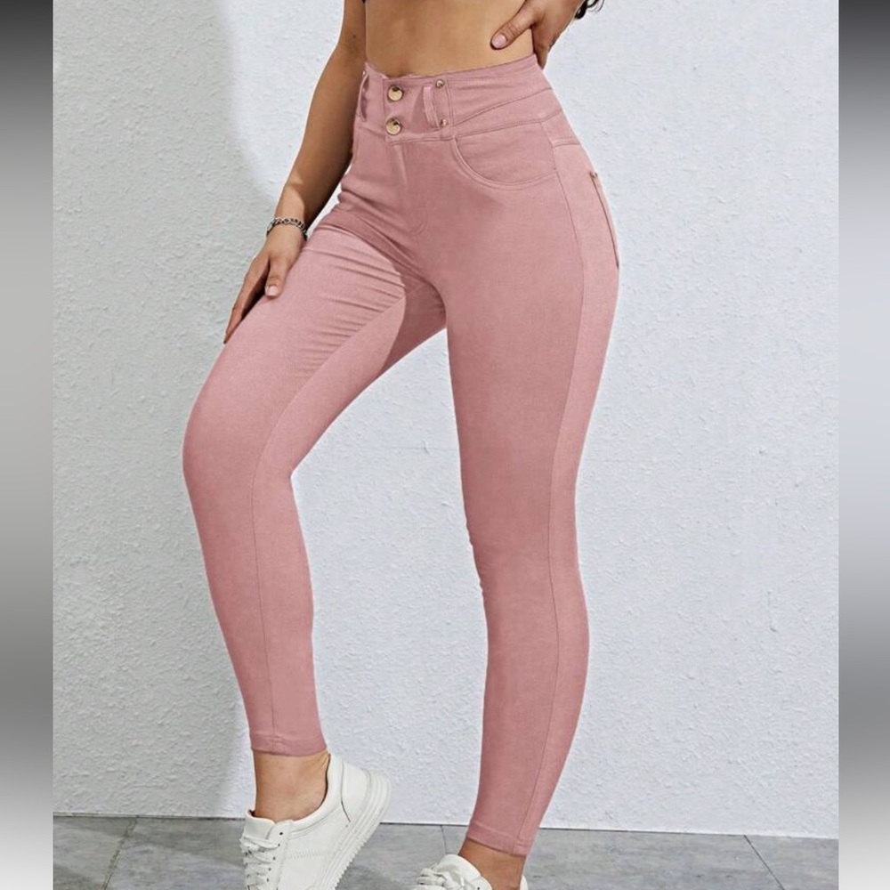 Pink High-Waisted Leggings